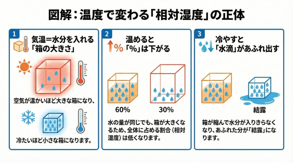 相対湿度についても図解